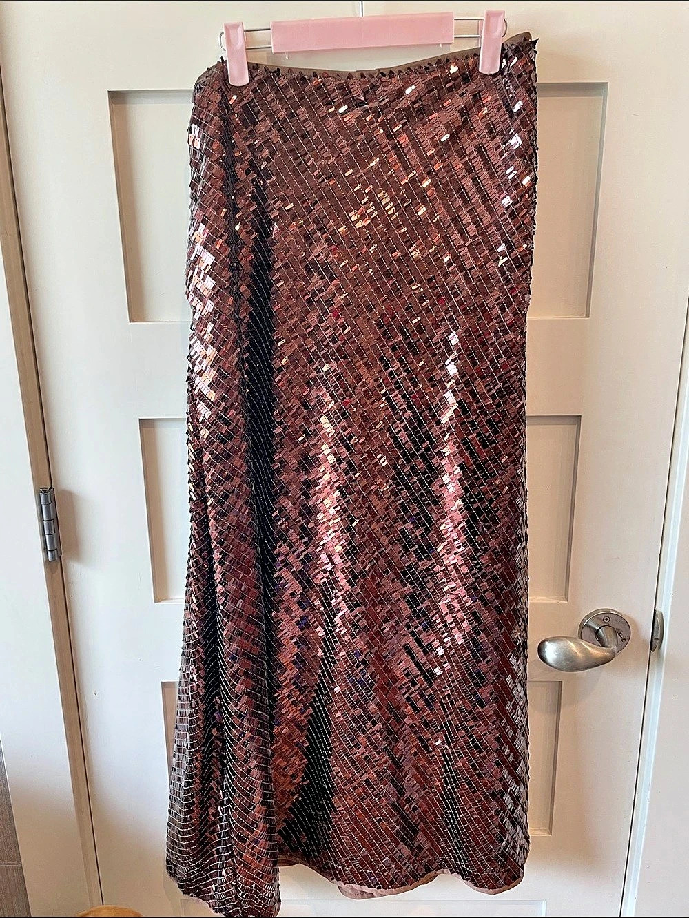 Sequin Maxi Skirt in Brown Like New
